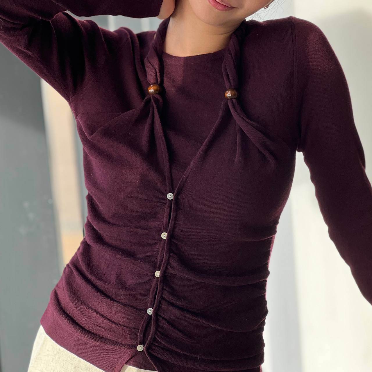 Chloe Beaded Pseudo Double Top