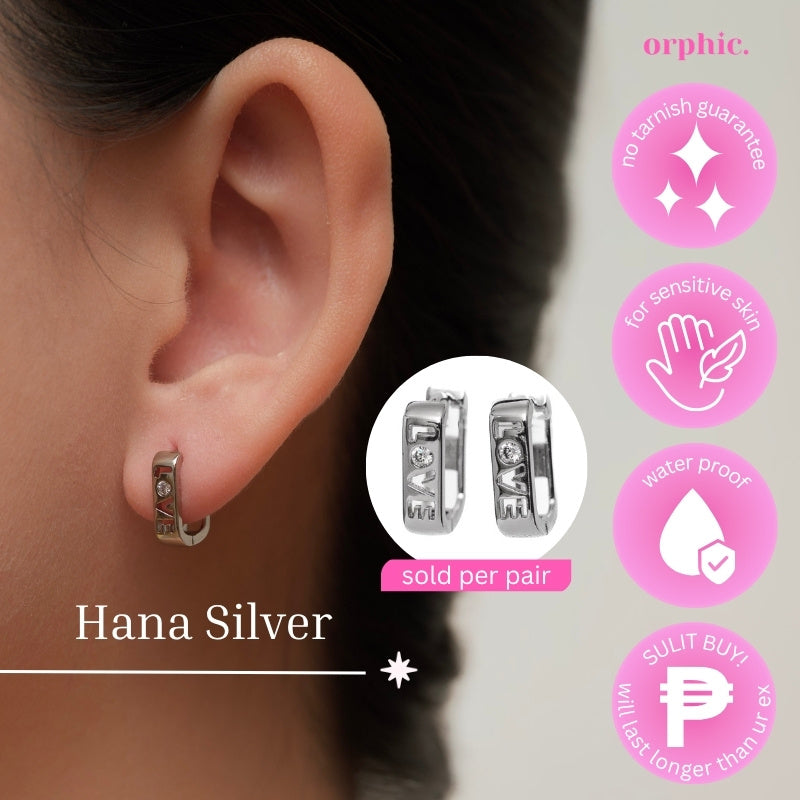 [1/2] Hoop Earrings Silver (White Gold Plated)