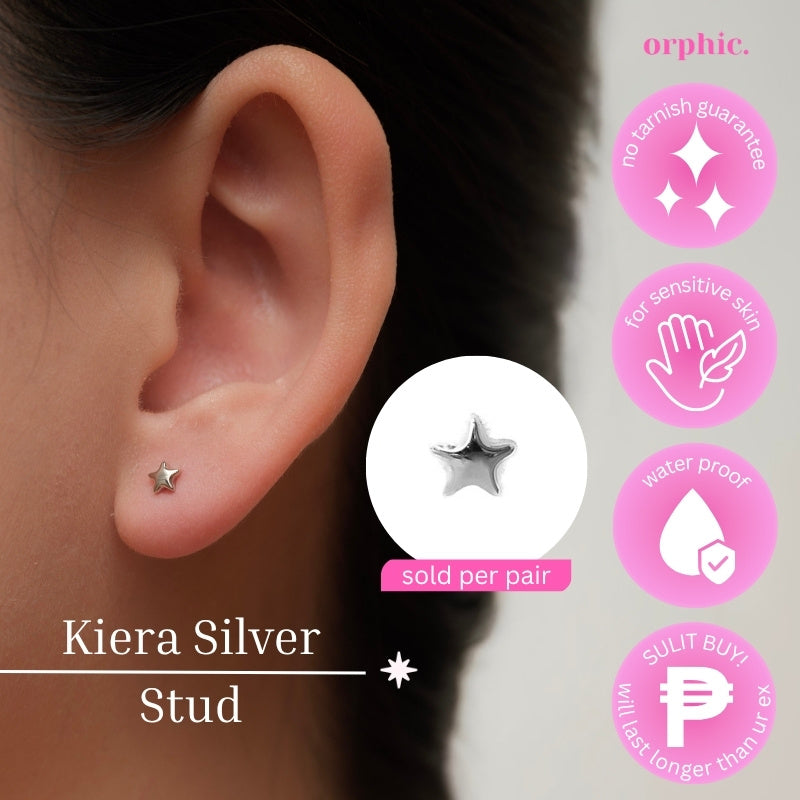[1/2] Stud Earrings Silver (White Gold Plated)