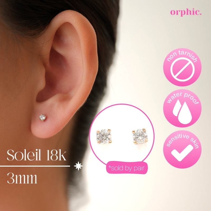 Honey Hoop and Studs 18k Gold Plated Earrings Set