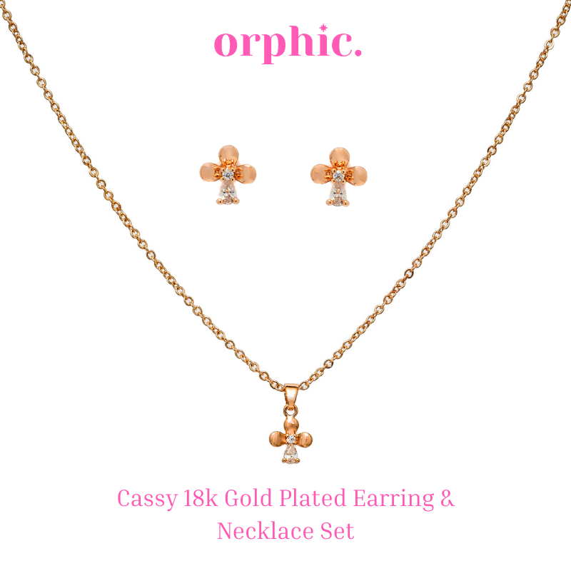 Cassy 18k Gold Earring Necklace Set