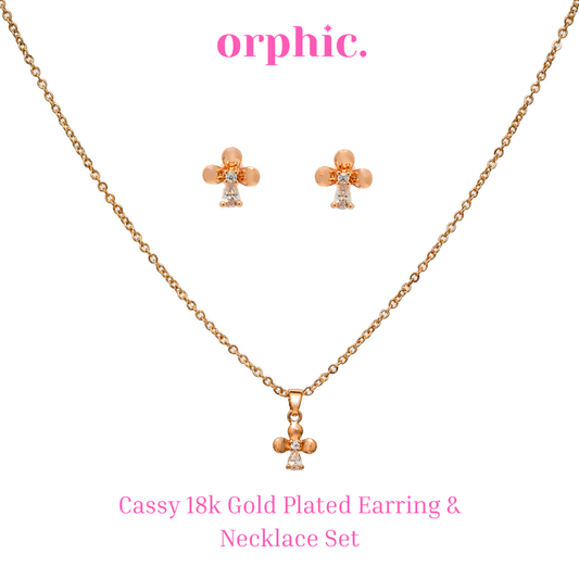 Cassy 18k Gold Earring Necklace Set