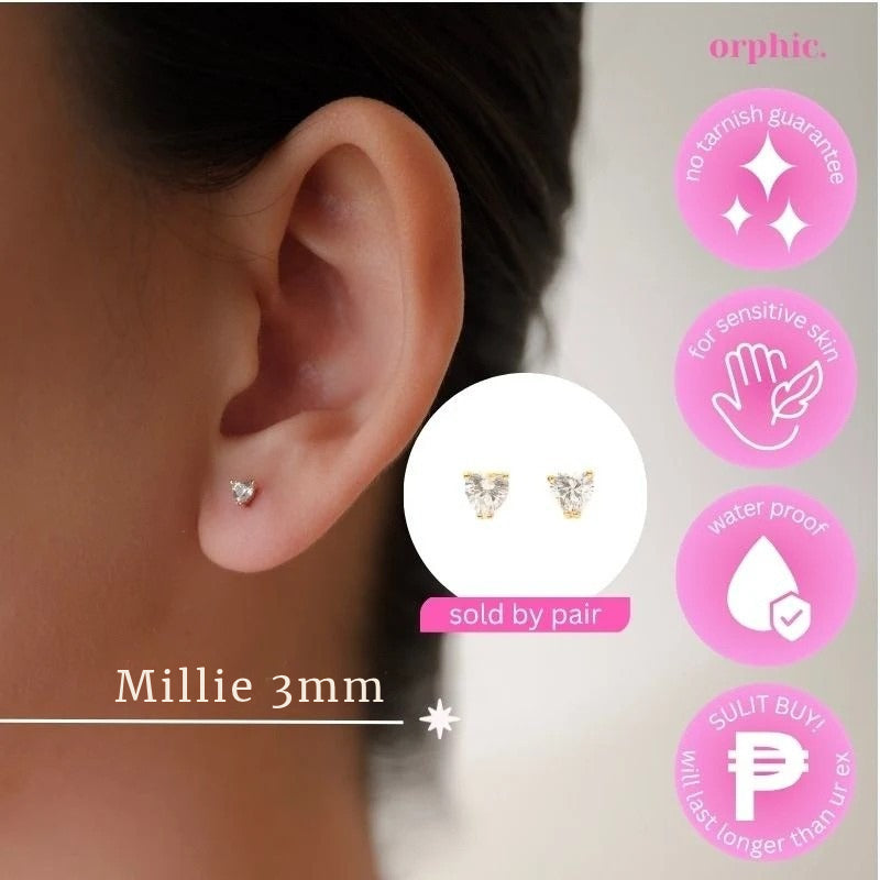 Stud Earrings 18k Gold Plated