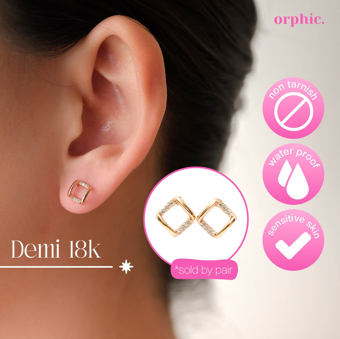 Stud Earrings 18k Gold Plated