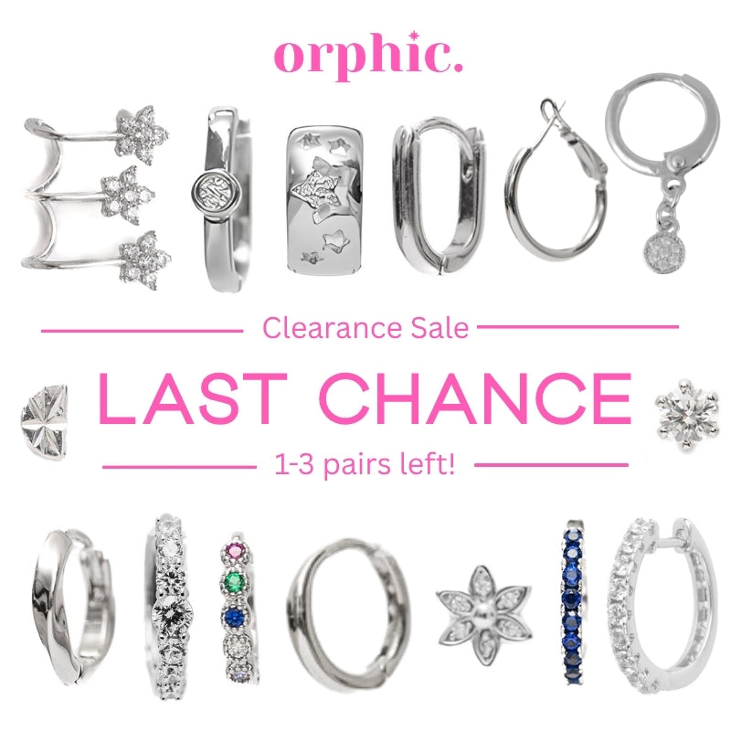 Archive Edit: Last Chance Non-Tarnish & Hypoallergenic Earrings Silver (White Gold Plated)