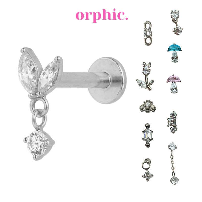 Silver Titanium Screw Lock Flatback Earring [2/2]