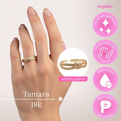 2026 Collection - Stackable Gold Adjustable Rings 18k Gold Plated - Tamara