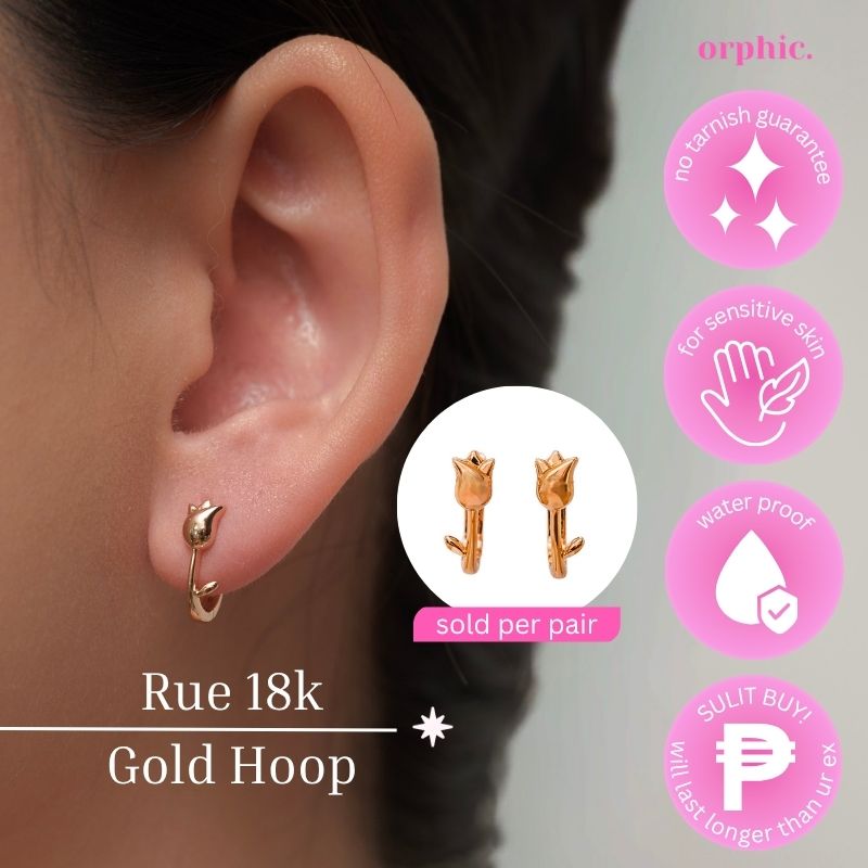 Hugger Hoop Earrings 18k Gold Plated