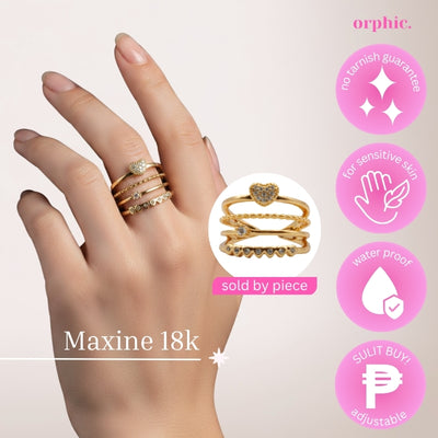 2026 Collection - Stackable Gold Adjustable Rings 18k Gold Plated - Maxine