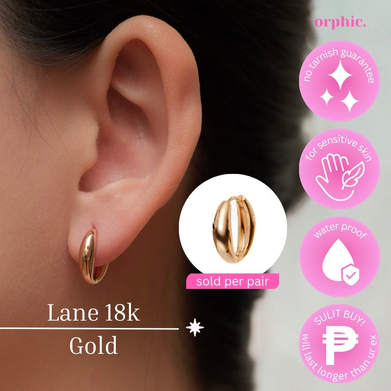 [1/2] Hoop Earrings 18k Gold Plated