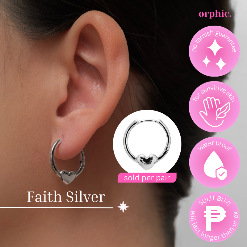[1/2] Hoop Earrings Silver (White Gold Plated)