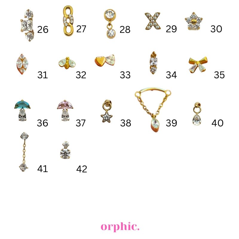 Gold Titanium Screw Lock Flatback Earring [2/2]