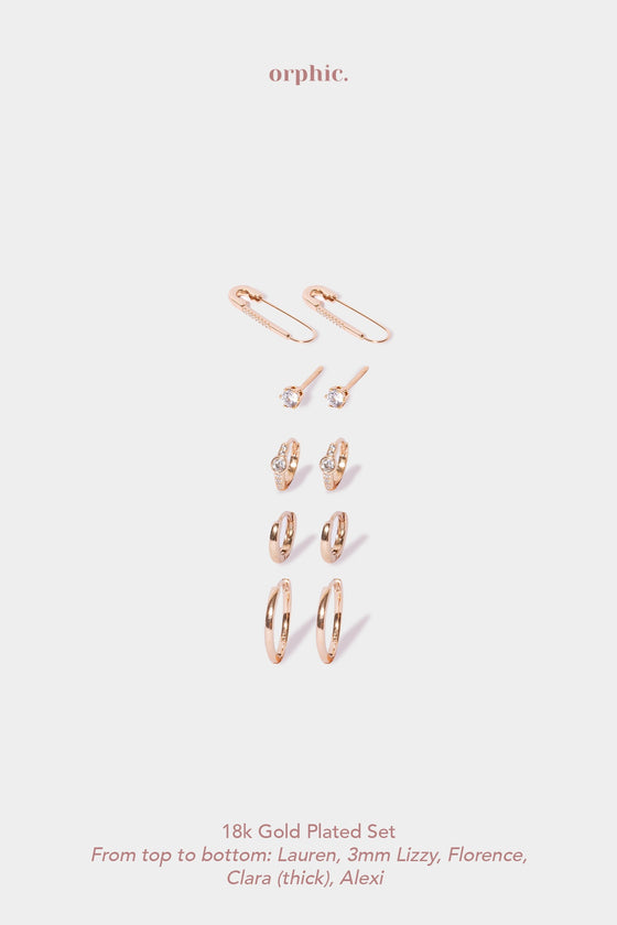 Florence 18k Gold Plated Earring Set