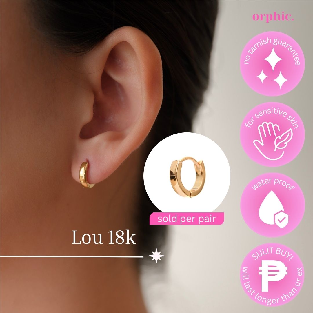 Hugger Hoop Earrings 18k Gold Plated