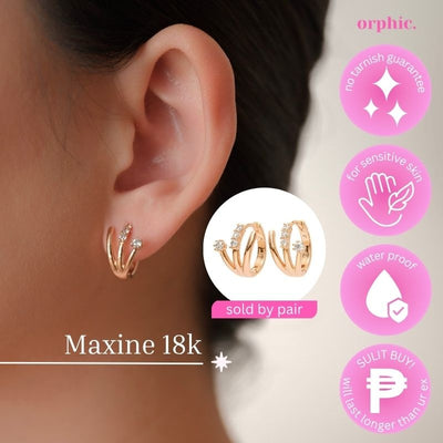 Double Piercing Illusion Earrings - Maxine
