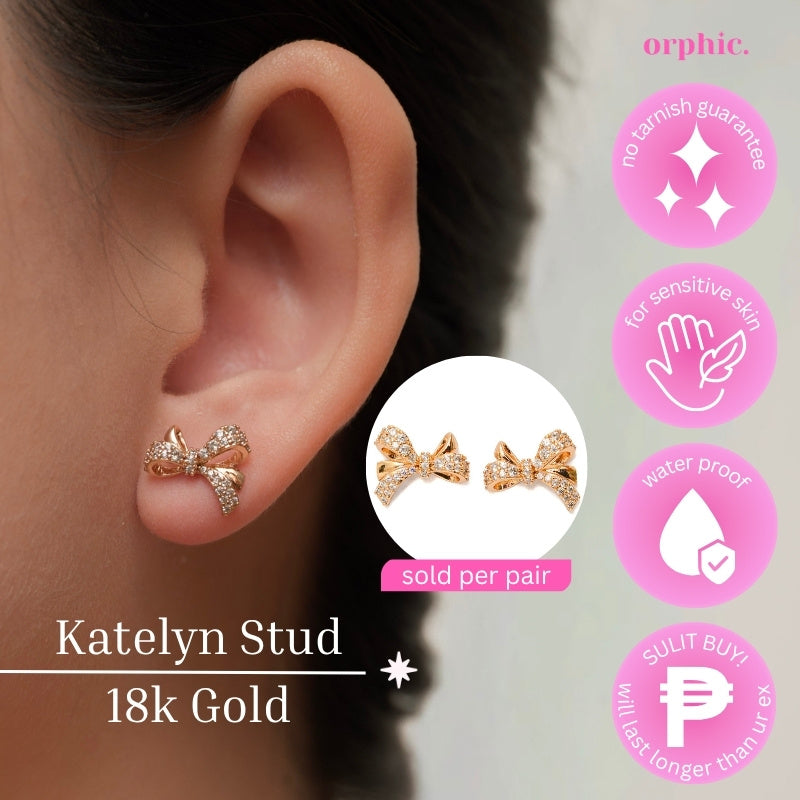 [2/2] Stud Earrings 18k Gold Plated