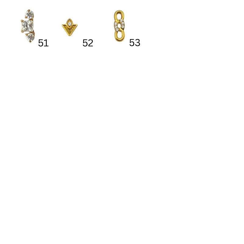 Gold Titanium Screw Lock Flatback Earring [3/3]