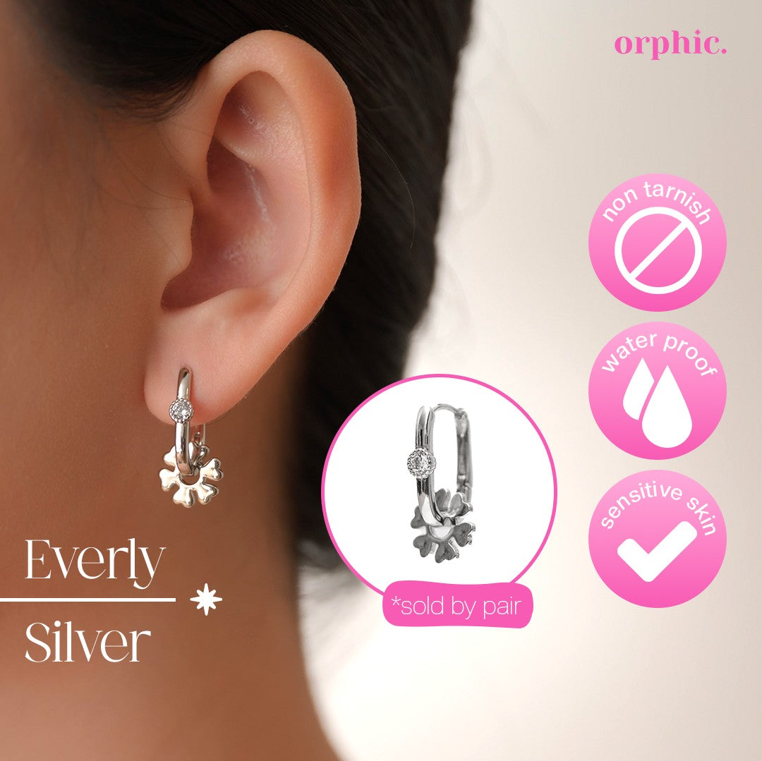 Hoop Earrings Silver (White Gold Plated)