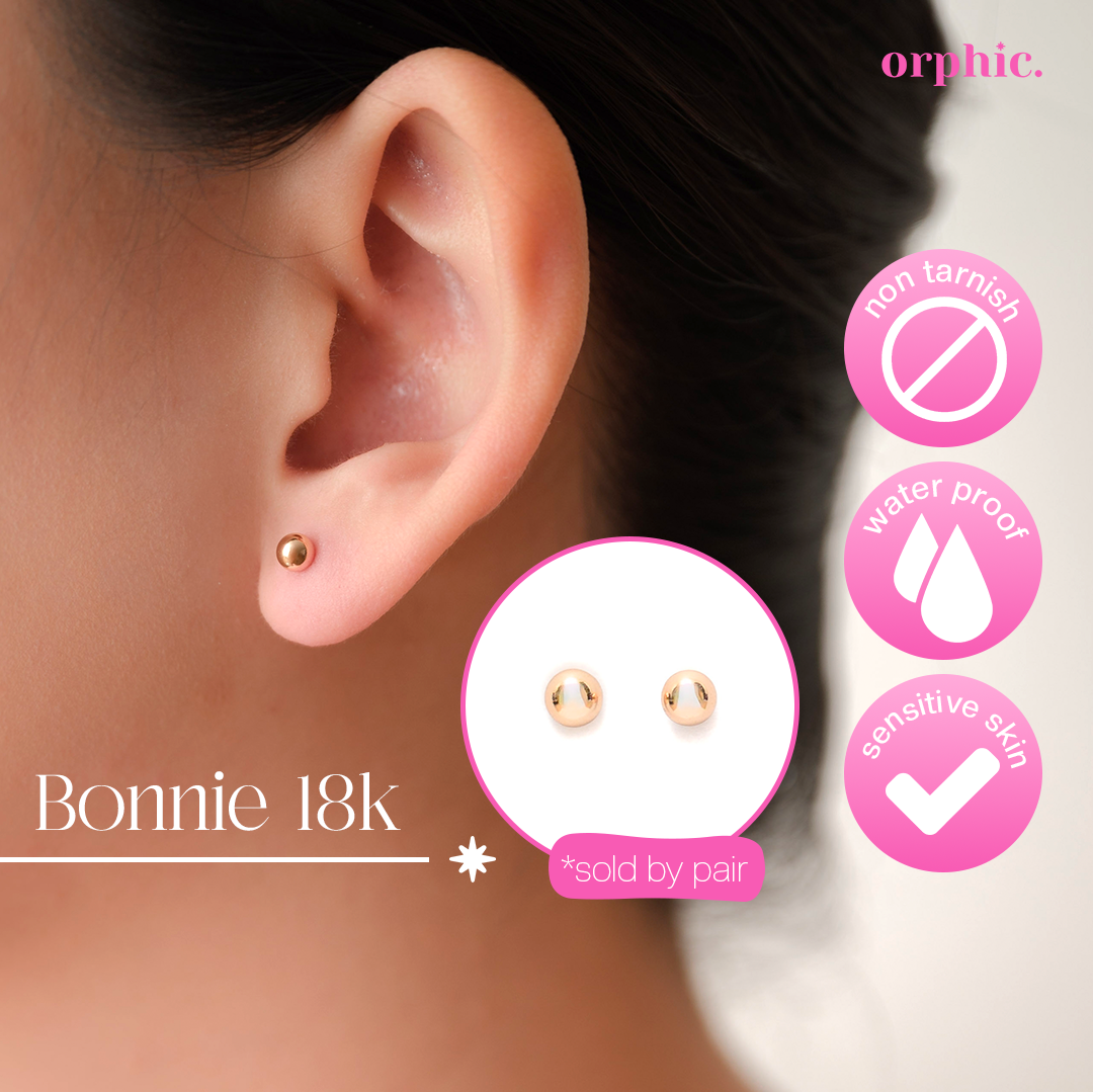 Stud Earrings 18k Gold Plated