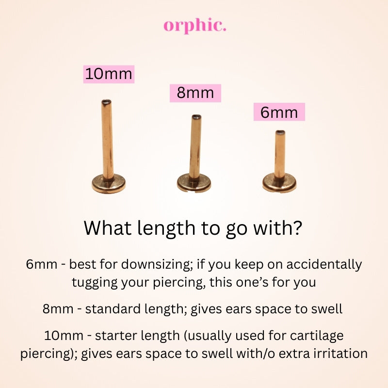 Gold Titanium Screw Lock Flatback Earring [3/3]