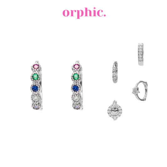 [2/2] Huggie Hoop Earrings Silver (White Gold Plated)