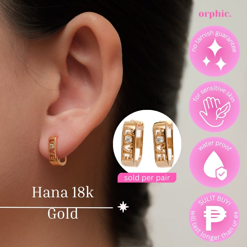 Hugger Hoop Earrings 18k Gold Plated