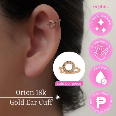 2026 Celestial Earrings Collection Dangling Hoop Stud - Orion 18k