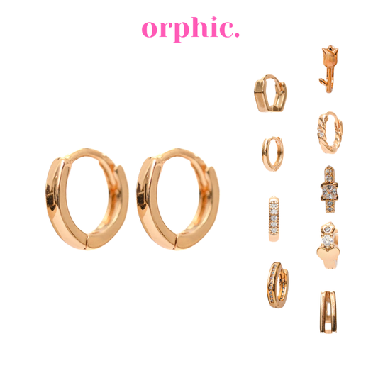 Hugger Hoop Earrings 18k Gold Plated