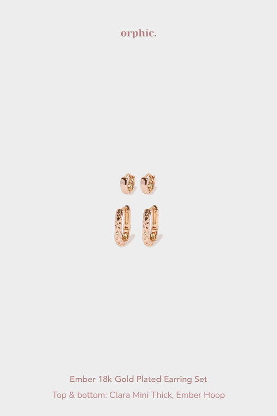 Ember 18k Gold Plated Earring Set