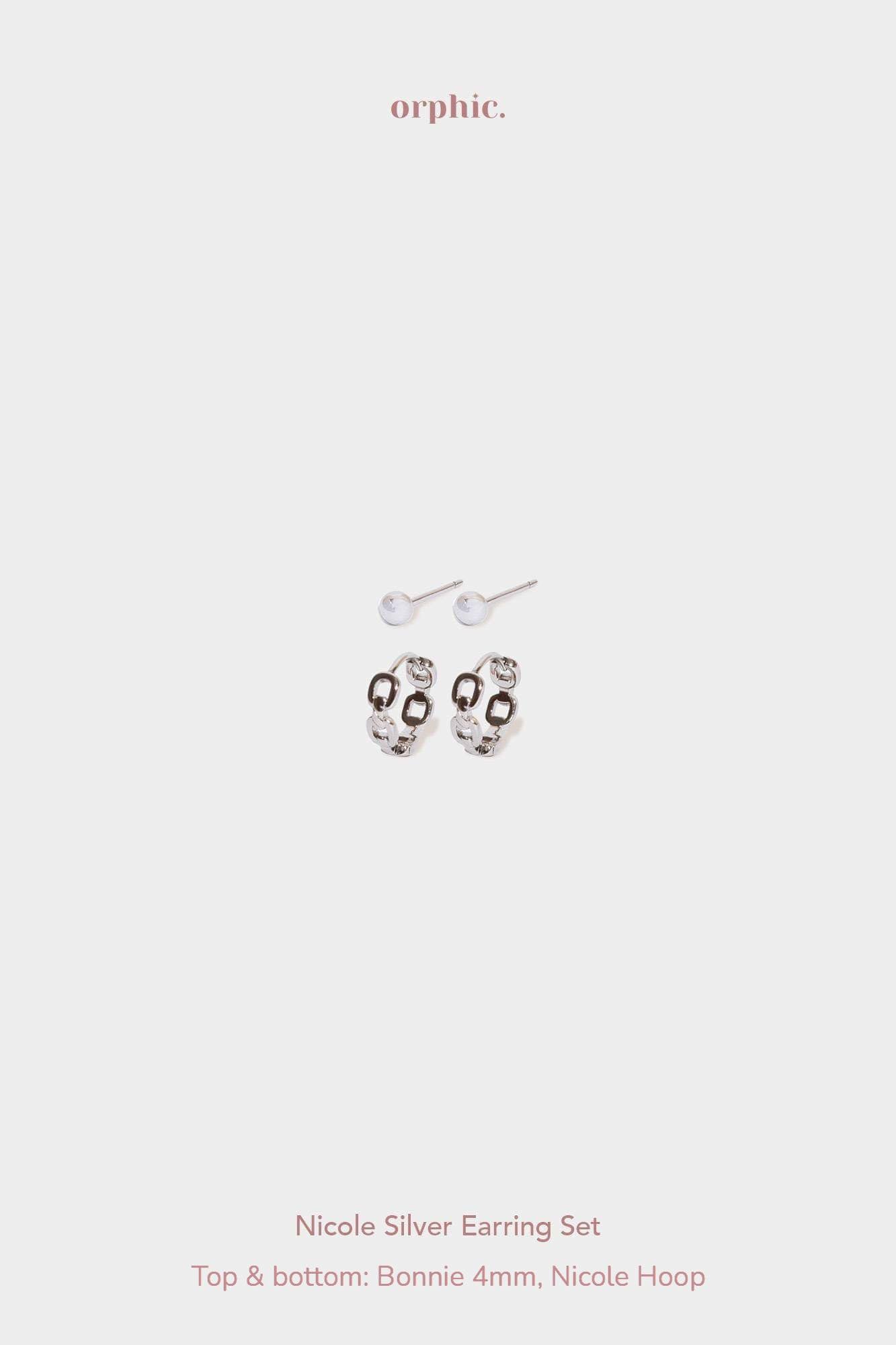 Nicole Silver Plated Earring Set