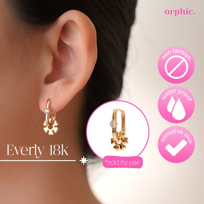 [2/2] Hoop Earrings 18k Gold Plated - Everly / 18k Gold