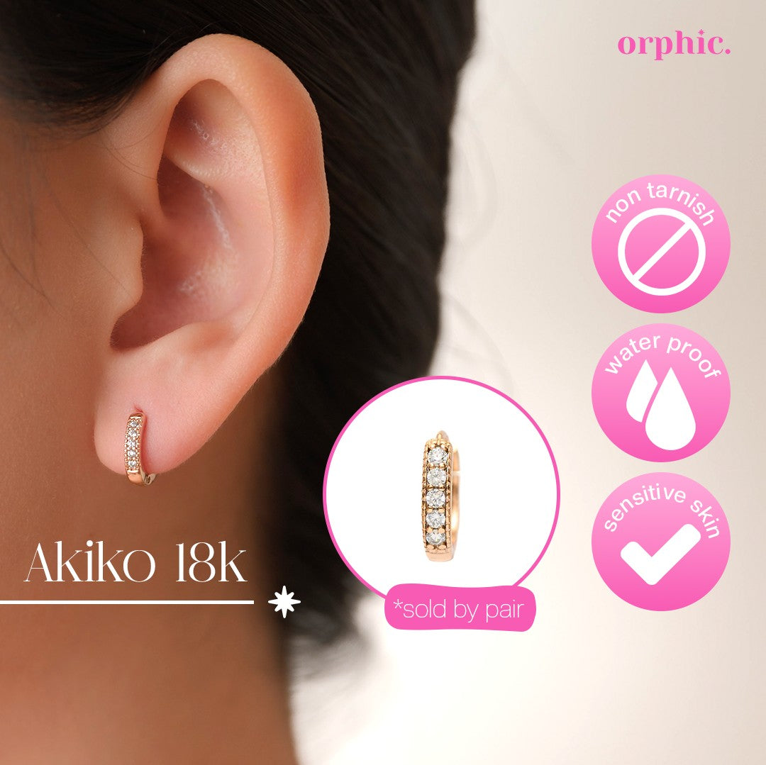 Hugger Hoop Earrings 18k Gold Plated