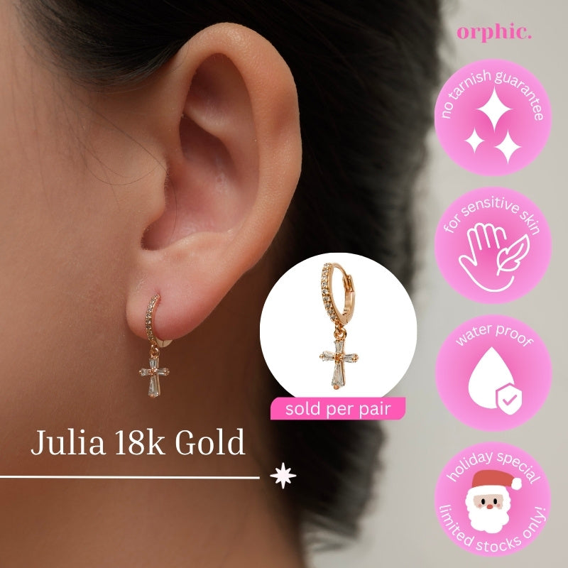 [2/2] Huggie Hoop Earrings 18k Gold Plated