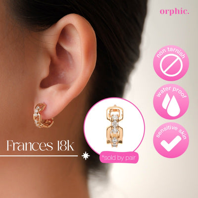 [2/2] Hoop Earrings 18k Gold Plated - Frances / 18k Gold