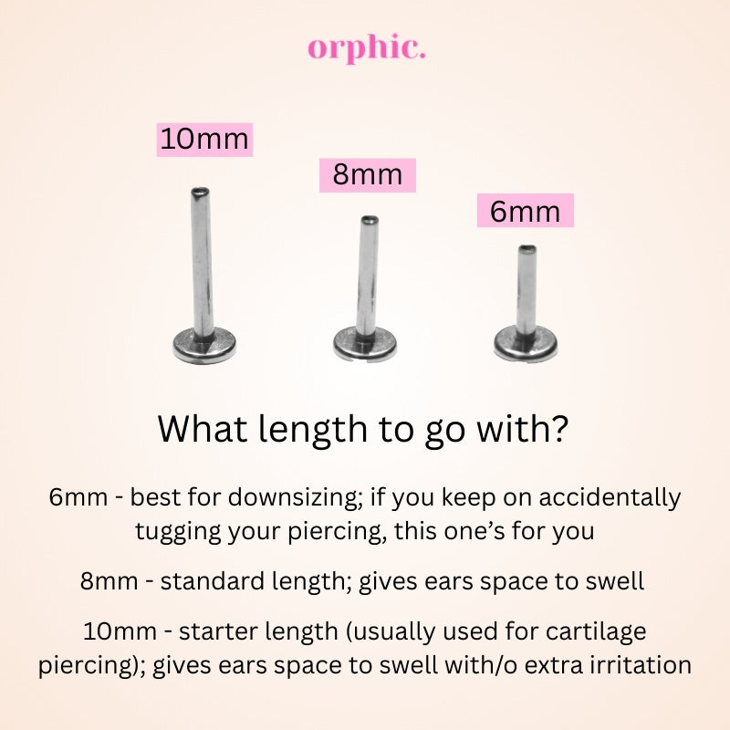 Silver Titanium Screw Lock Flatback Earring [2/4]