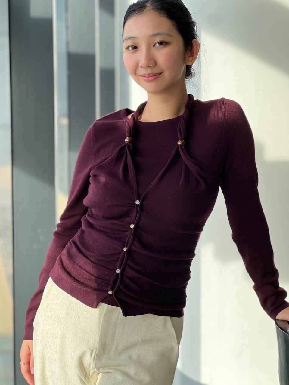 Chloe Beaded Pseudo Double Top