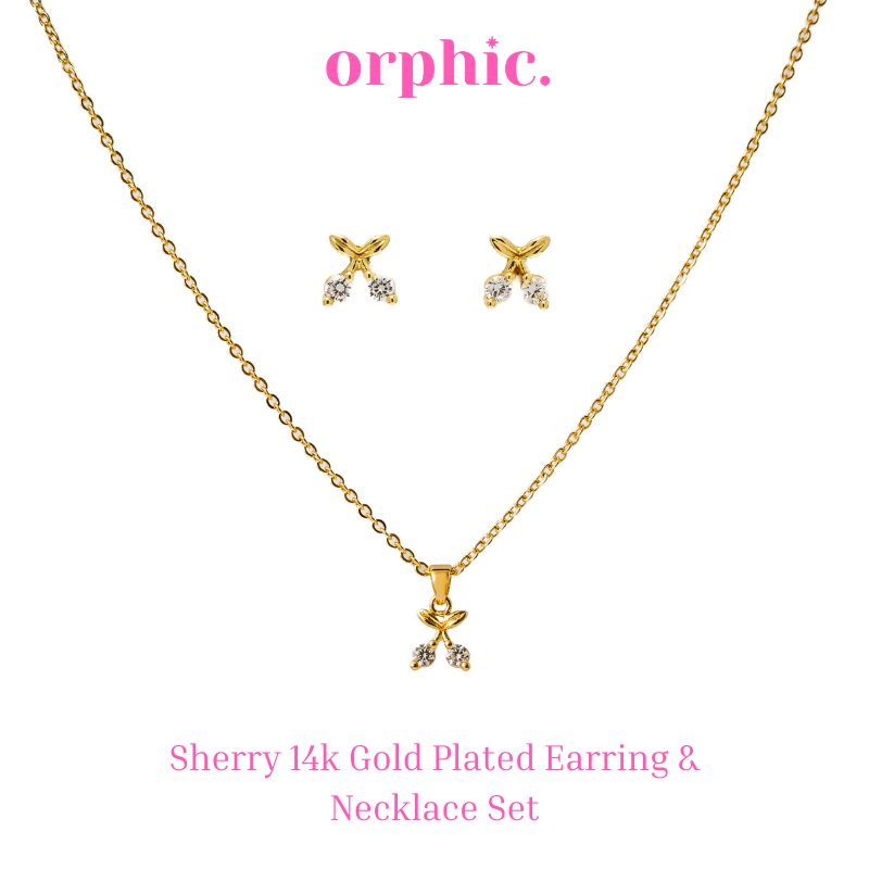 Sherry 14k 18k Gold Earring Necklace Set