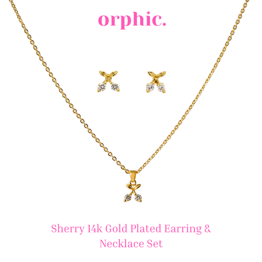 Sherry 14k 18k Gold Earring Necklace Set