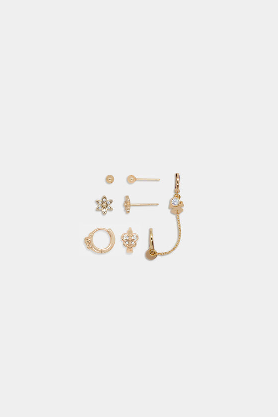 Ellie 18k Gold Chain Earring Set