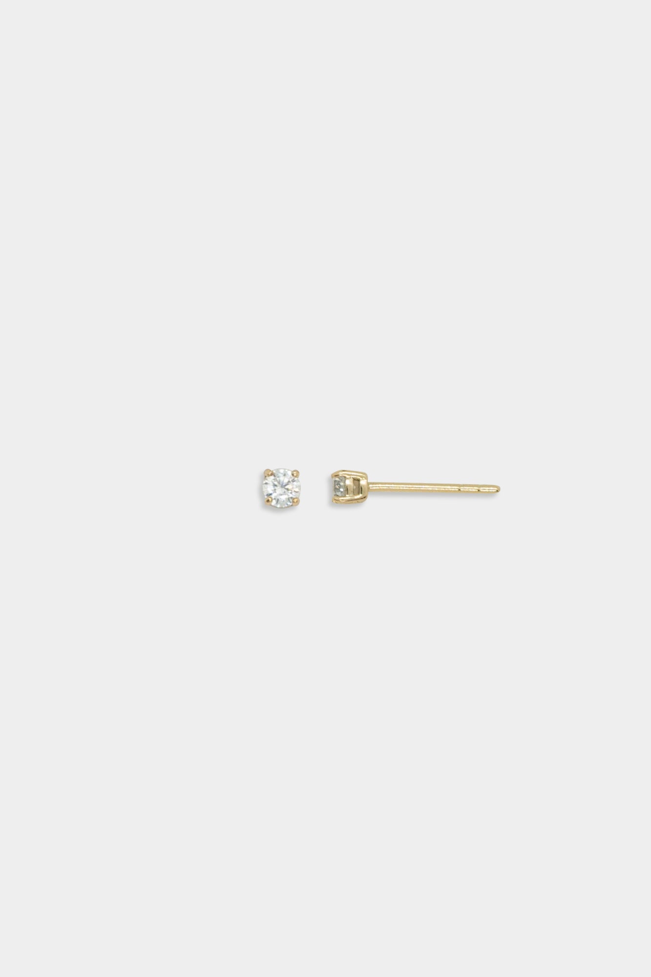 Soleil 18k Gold Stud Earring in Crystal Clear (3mm)