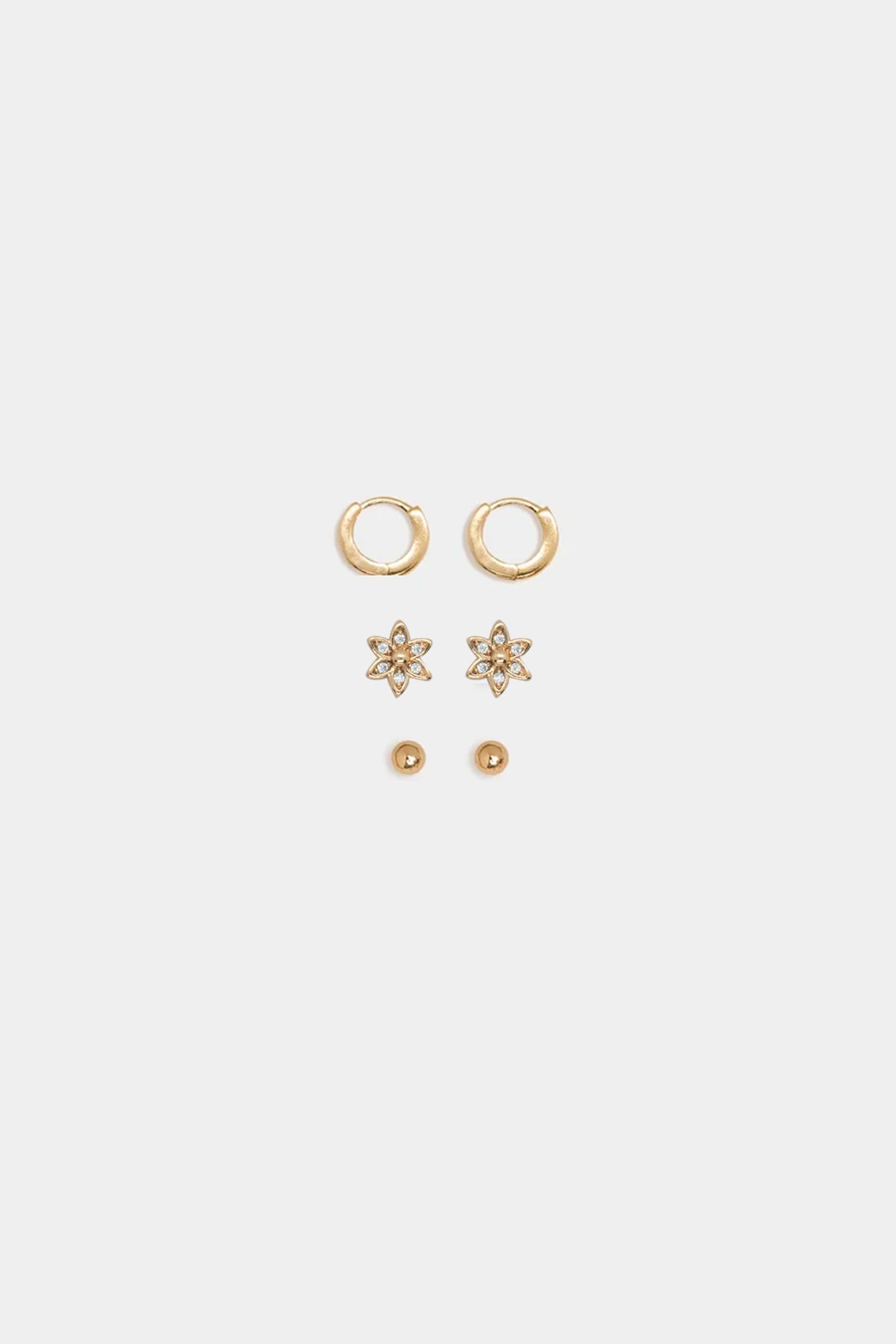 Fflur 18k Gold Silver Earring Set