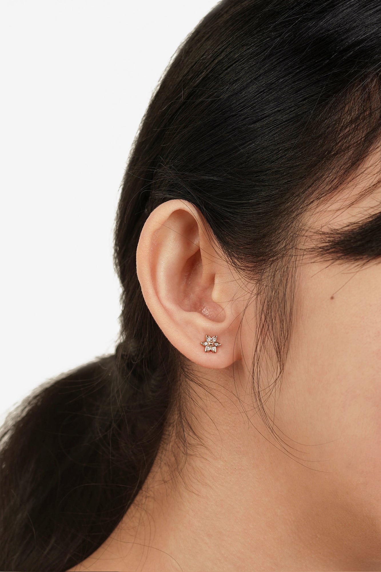 Fflur 18k Gold Silver Stud Earring