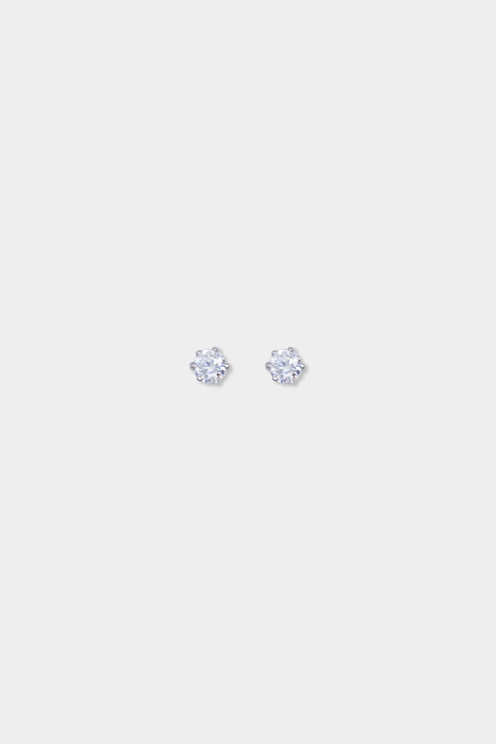 Lizzy Silver Stud Earring in Crystal Clear