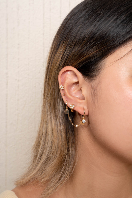 Ellie 18k Gold Chain Earring Set