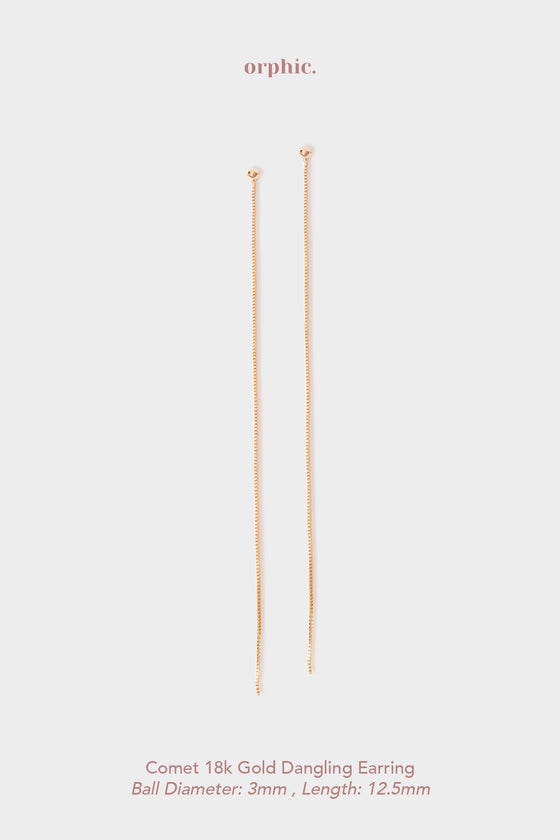 Comet 18k Gold Stud Dangling Earring