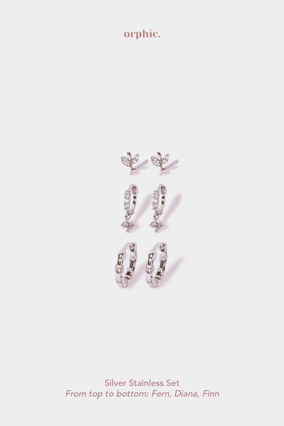 Diana Silver Plated Earring Set