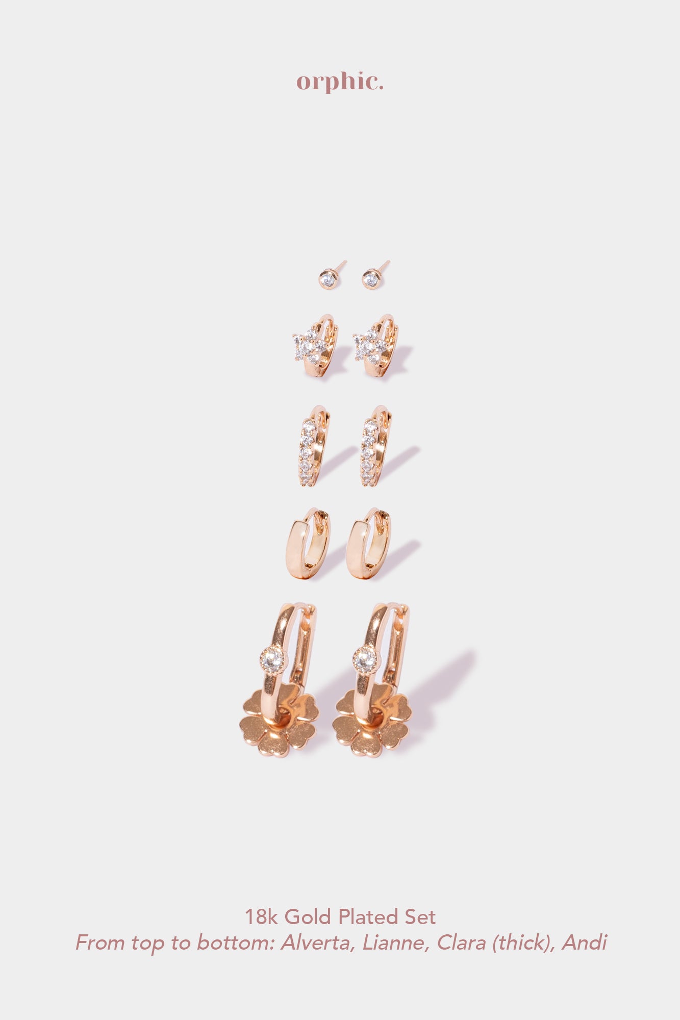 Everly 18k Gold Plated Earring Set