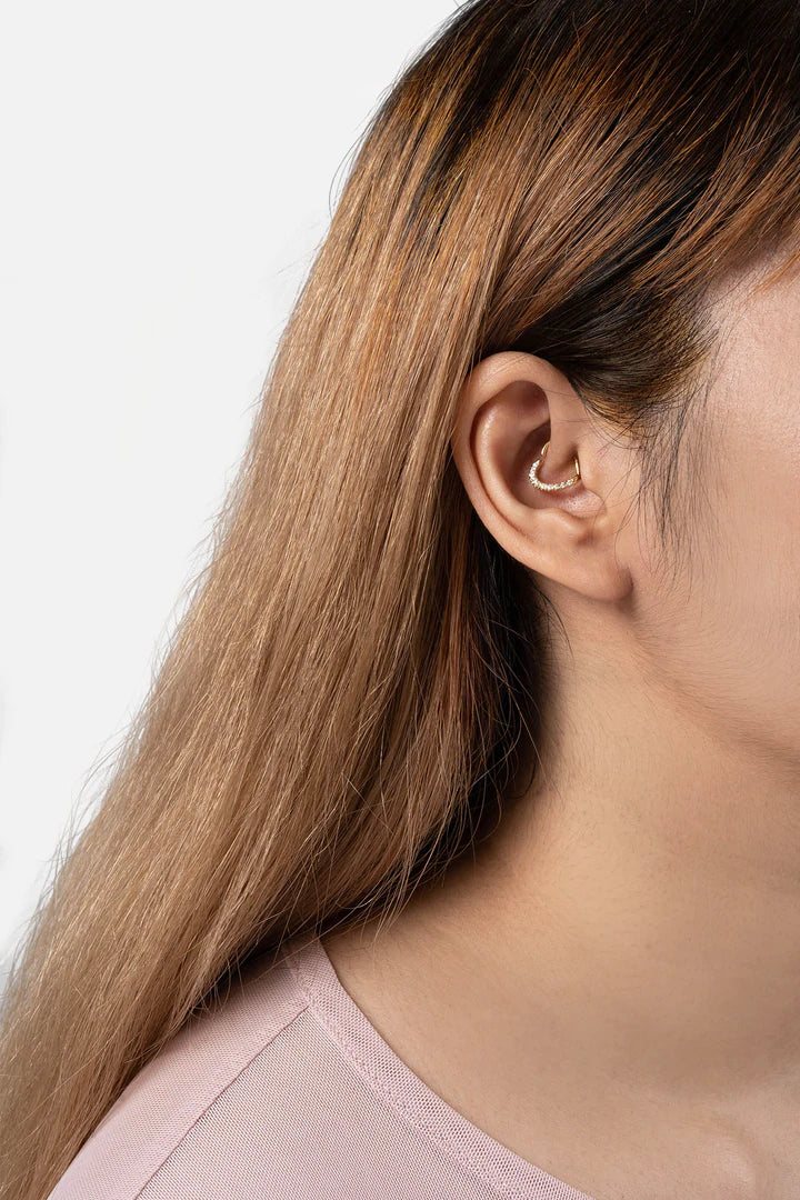 Gold heart daith earring online