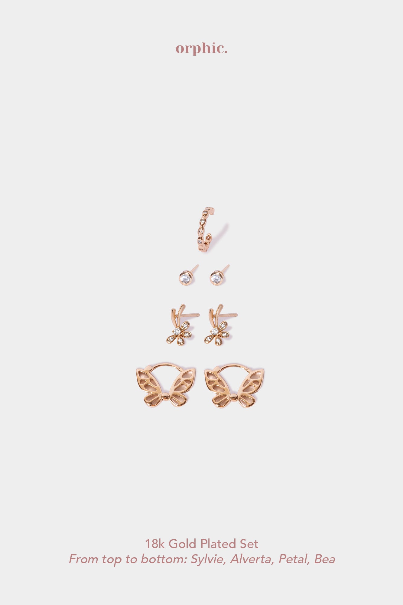 Petal 18k Gold Plated Earring Set