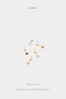  Gold Stainless Screwback Earring (Colorful Edition)